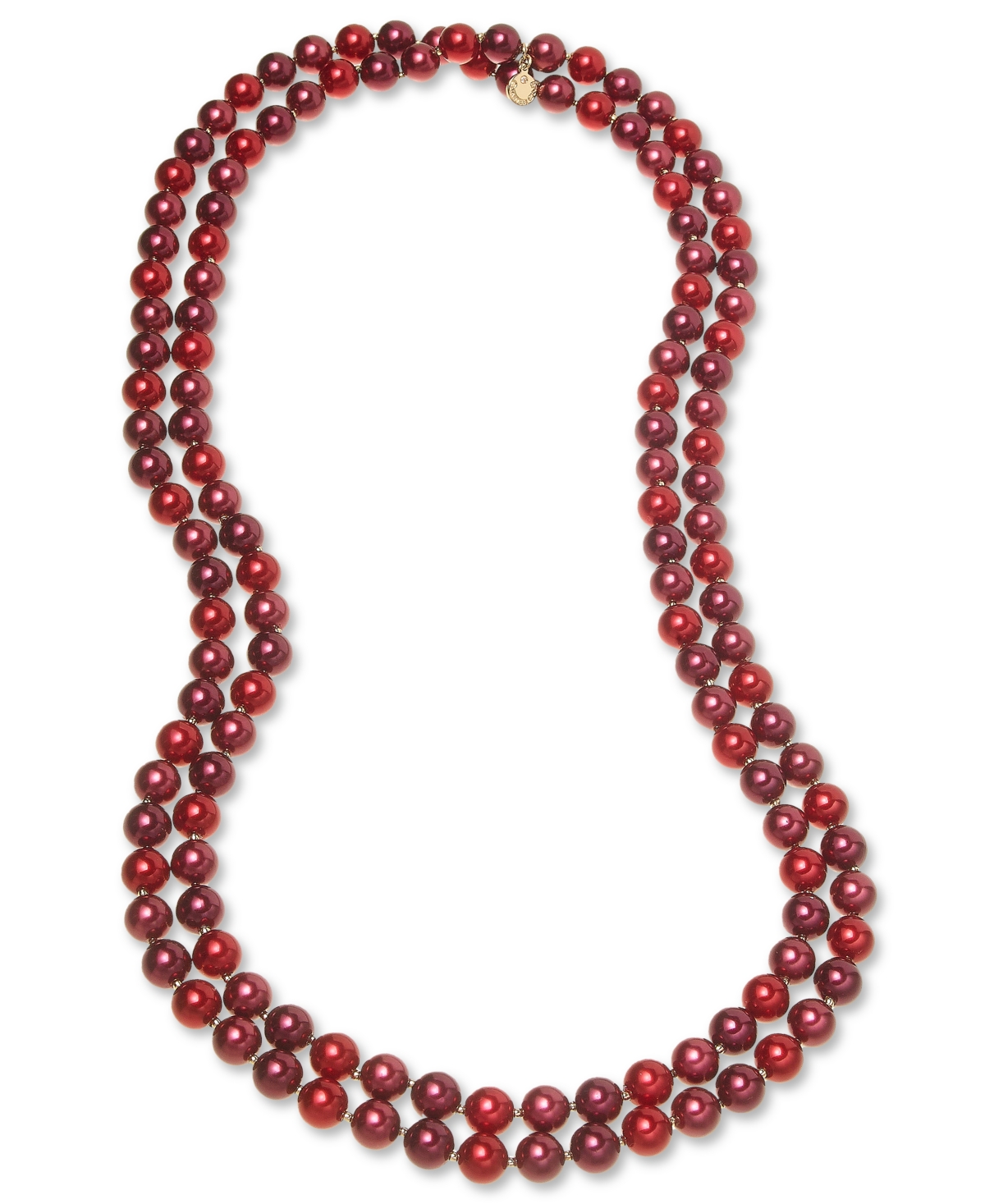 Charter Club Gold-Tone Logo Charm Extra Long Bead Statement Necklace, Created for Macy's