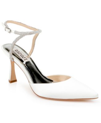 Badgley Mischka Women's Jen Ankle Strap Sandal White Satin MP5317 high quality Size 10 NIB