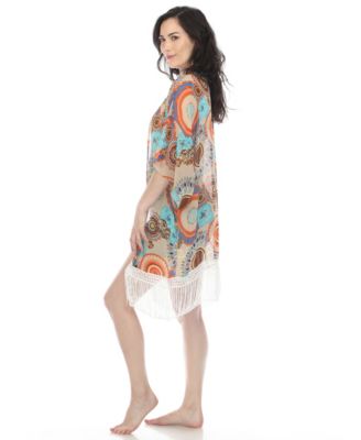 Women's Sheer Fringe Kimono