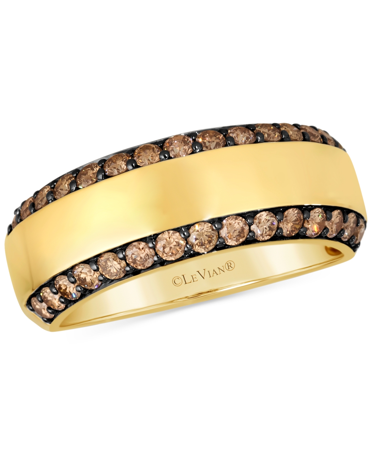 Le Vian Chocolatier Men's Chocolate Diamond Two Row Band (1 Ct. T.w) In 14k Gold In No Color