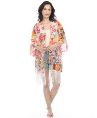 Women's Sheer Fringe Kimono