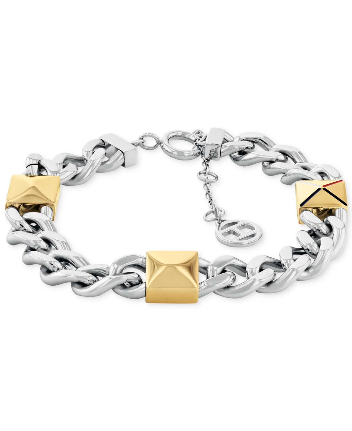 Two-Tone Studded Chain Bracelet - Two Tone