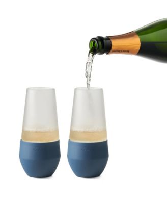 Freezable Champagne Glasses, Set of 2, Slate