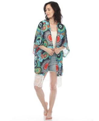 Women's Sheer Fringe Kimono