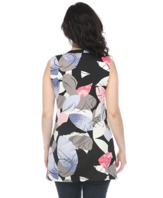 Maternity Pleated Front Sleeveless Tunic Top