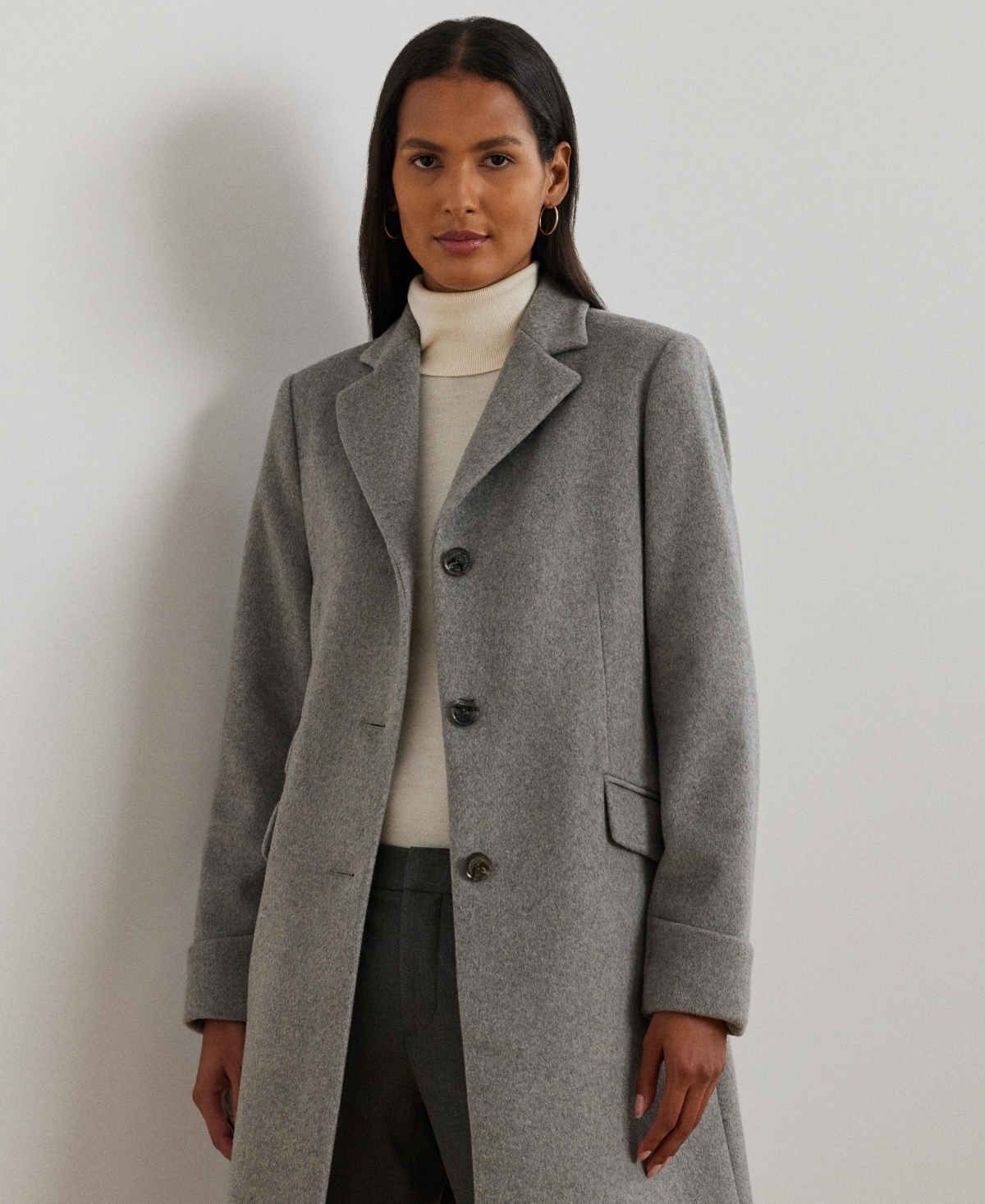 Ralph Lauren Women's Single-breasted Walker Coat In Light Heather