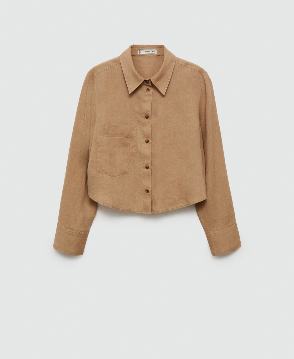 Mango Women's Cropped Linen Shirt