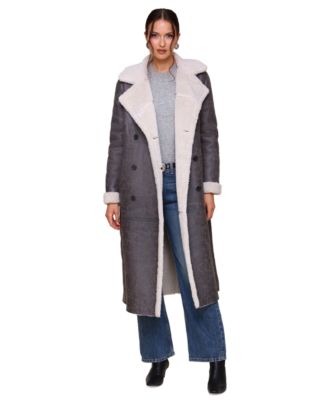 Women's Faux-Shearling Longline Coat
