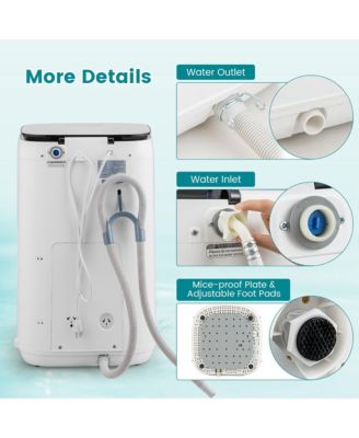 7.7 lbs Full Automatic Washing Machine 0.78 Cu.ft Compact Washer & Spinner Combo Blue