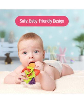 Baby Teething Toys for Newborns 0-6 Months | Textured Silicone Teethers for Infants 6-12 Months | BPA Free | Sensory Exploration | Fruit Shaped | Soothes Baby's Gums | 3 Pack