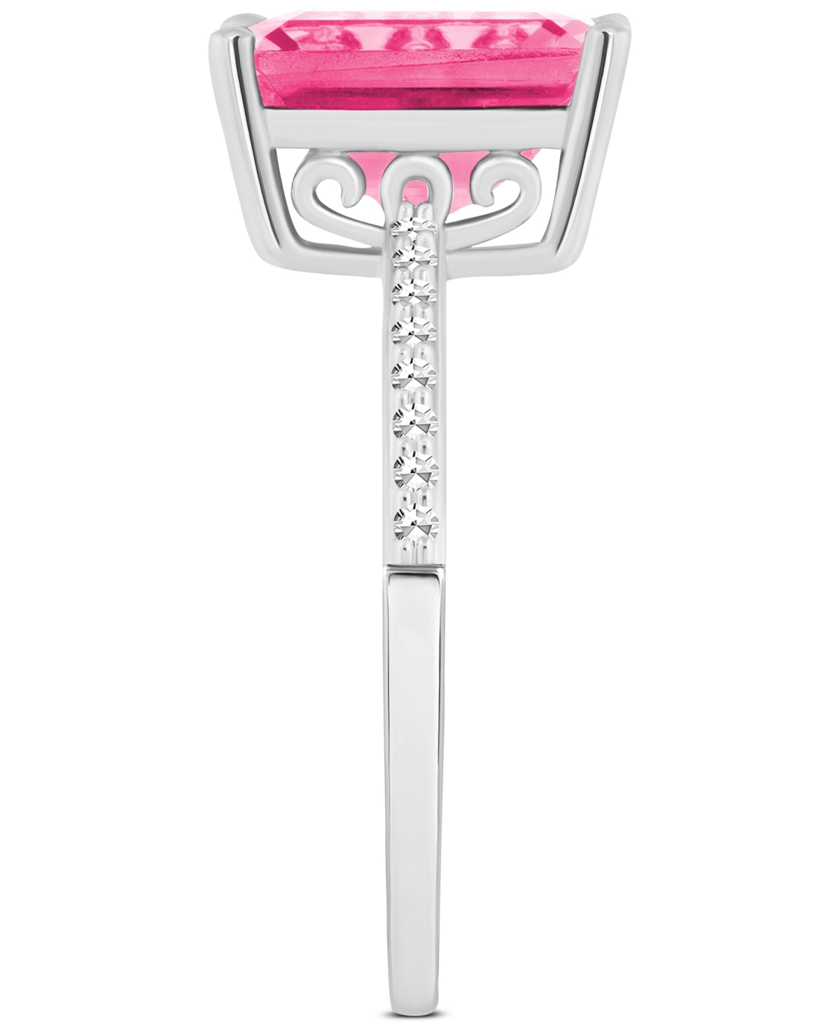 Mystic Topaz (4-1/4 ct. t.w.) & Diamond (1/10 ct. t.w.) Emerald-Cut Statement Ring in Sterling Silver (Also  - Pink Topaz