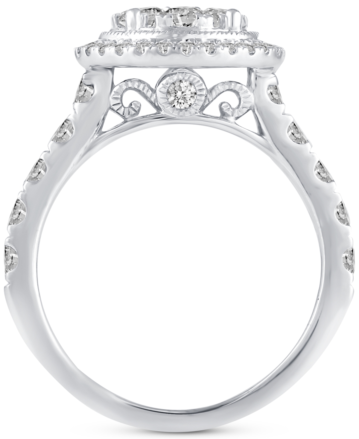 Diamond Halo Cluster Bridal Set (2-5/8 ct. t.w.) in 14k- White Gold
