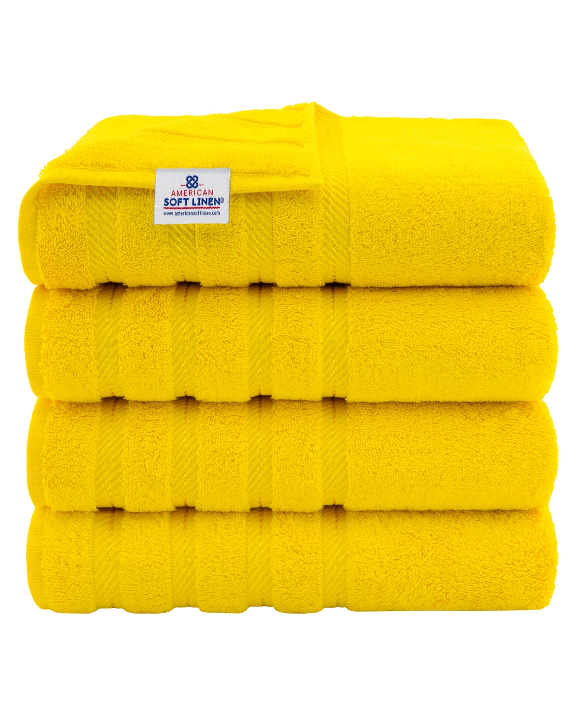 American Soft Linen Edison Luxury 100% Turkish Cotton 4-piece Bath Towel Set In Yellow