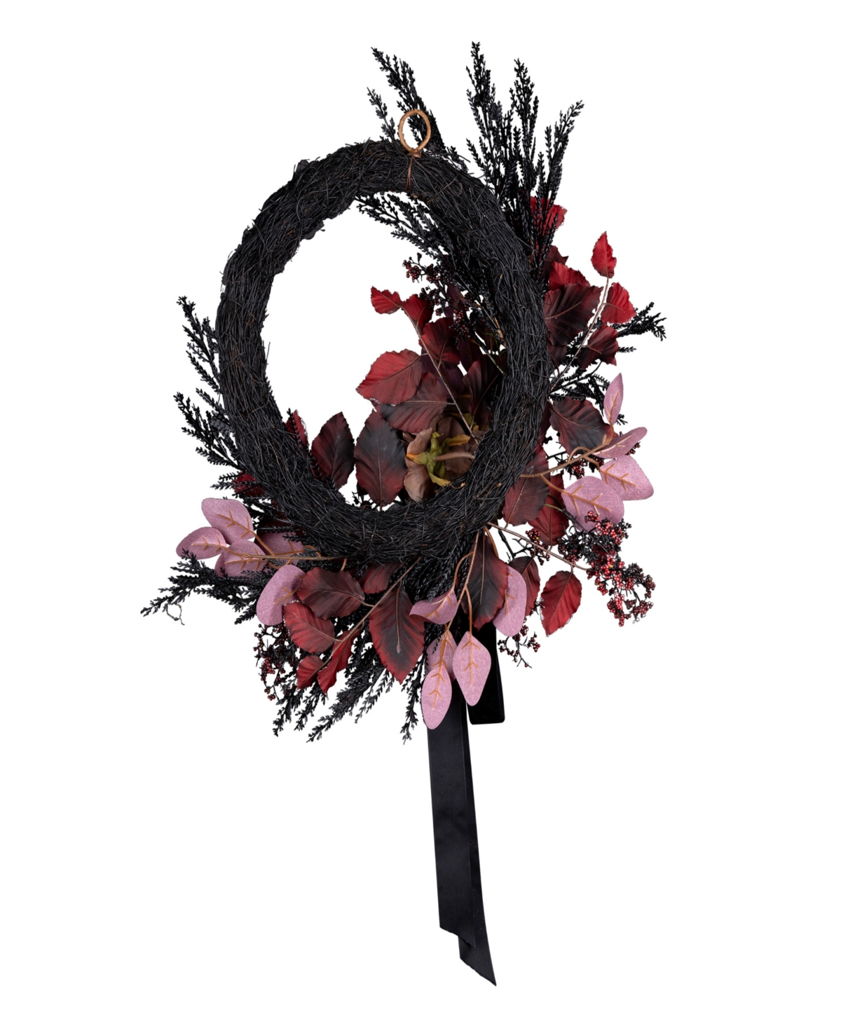 National Tree Company Blood Red Eucalyptus Wreath, Inches