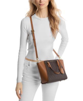 Taryn Small Signature Logo and Leather Convertible Crossbody