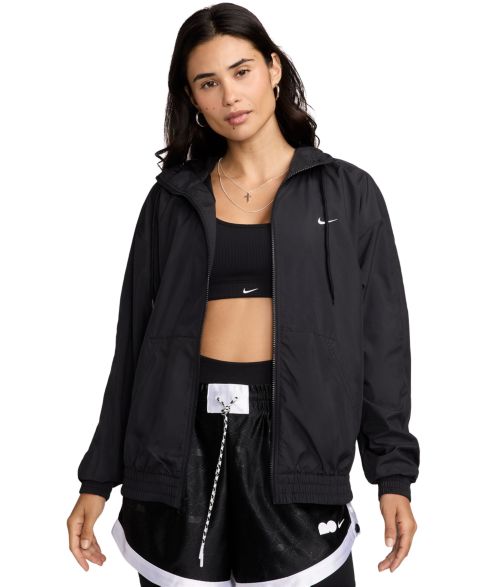 Женская куртка Nike Sportswear Classic Zip-Front Hooded, цвет: Чёрный / Белый