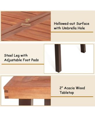 Rectangular Acacia Wood Rustic Dining Furniture Table