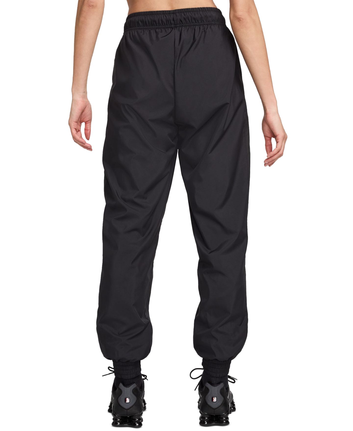 Женские брюки Nike Sportswear Classic Woven Mid-Rise Jogger, цвет: Чёрный / Белый — фото 2