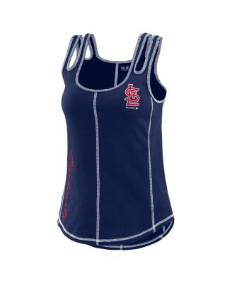 Women's Navy Atlanta Braves Contrast Stitch Tank Top