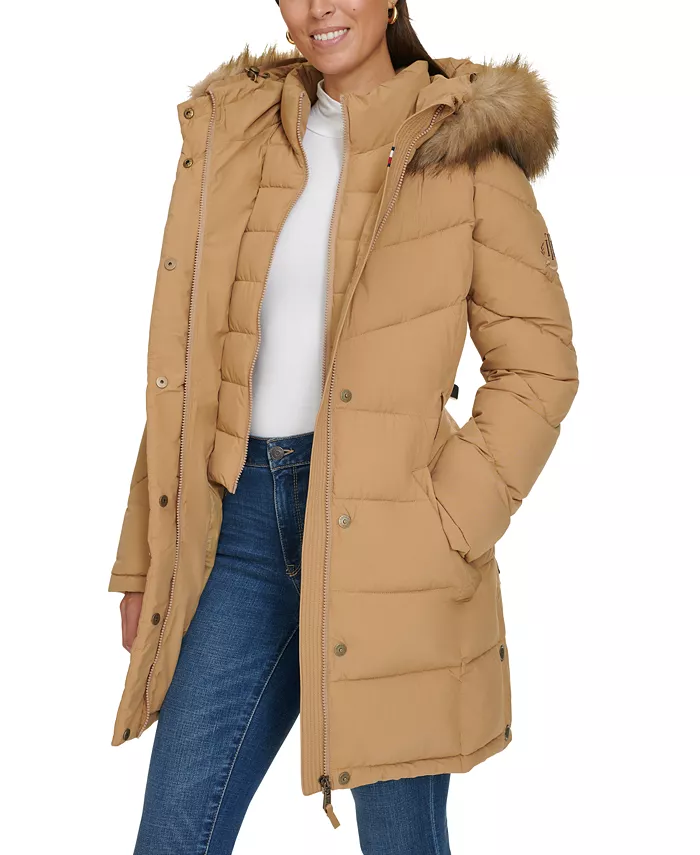 Women's Faux-Fur-Trim Hooded Puffer Coat - thumbnail 5