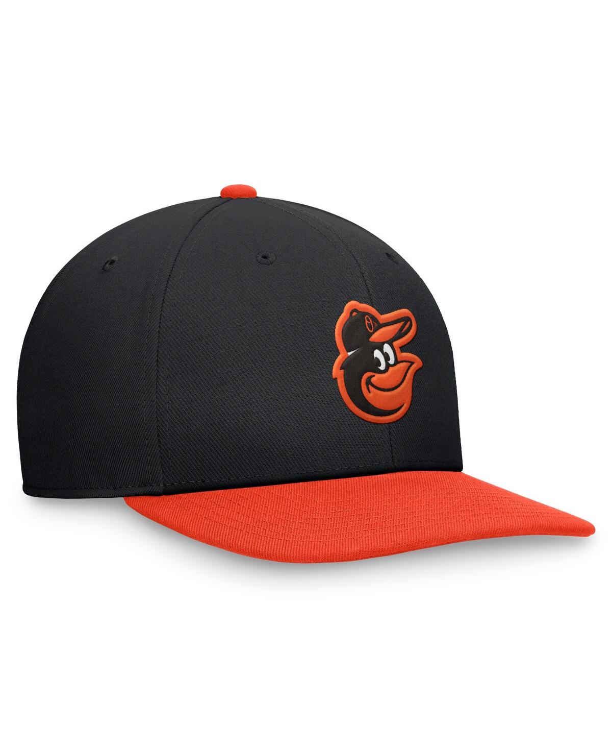 Nike Men's Black/orange Baltimore Orioles Evergreen Two-tone Snapback Hat In Black,orange