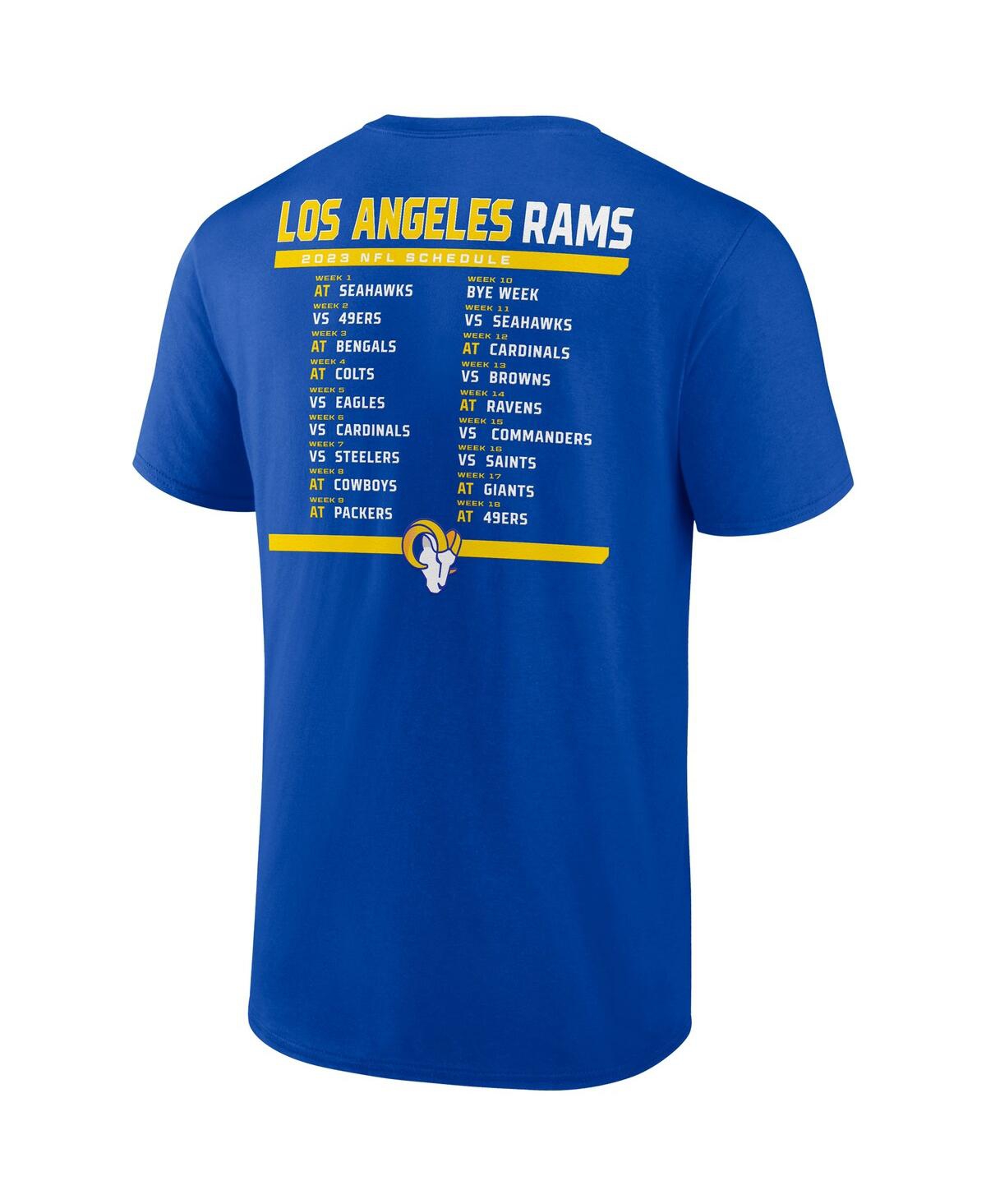 Fanatics Men's Royal/white Los Angeles Rams Two-pack 2023 Schedule T-shirt Combo Set In Royal,white