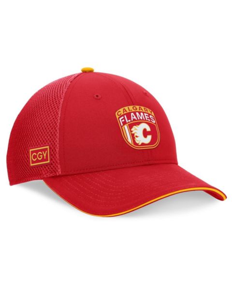 Мужская кепка Fanatics Red Calgary Flames 2024 NHL Draft on Stage Trucker Adjustable Hat