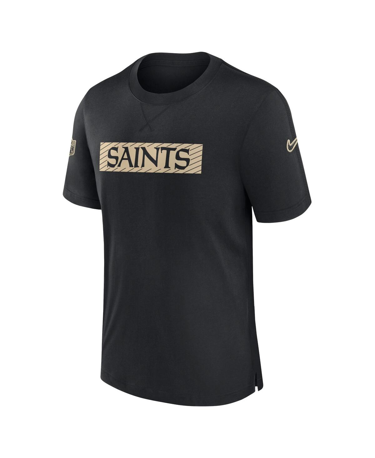 Nike Men's Black New Orleans Saints Sideline Player Performance T-shirt In Black