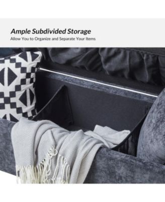 Angelus Modern Upholstered Flip Top Storage Bench with Throw Pillow