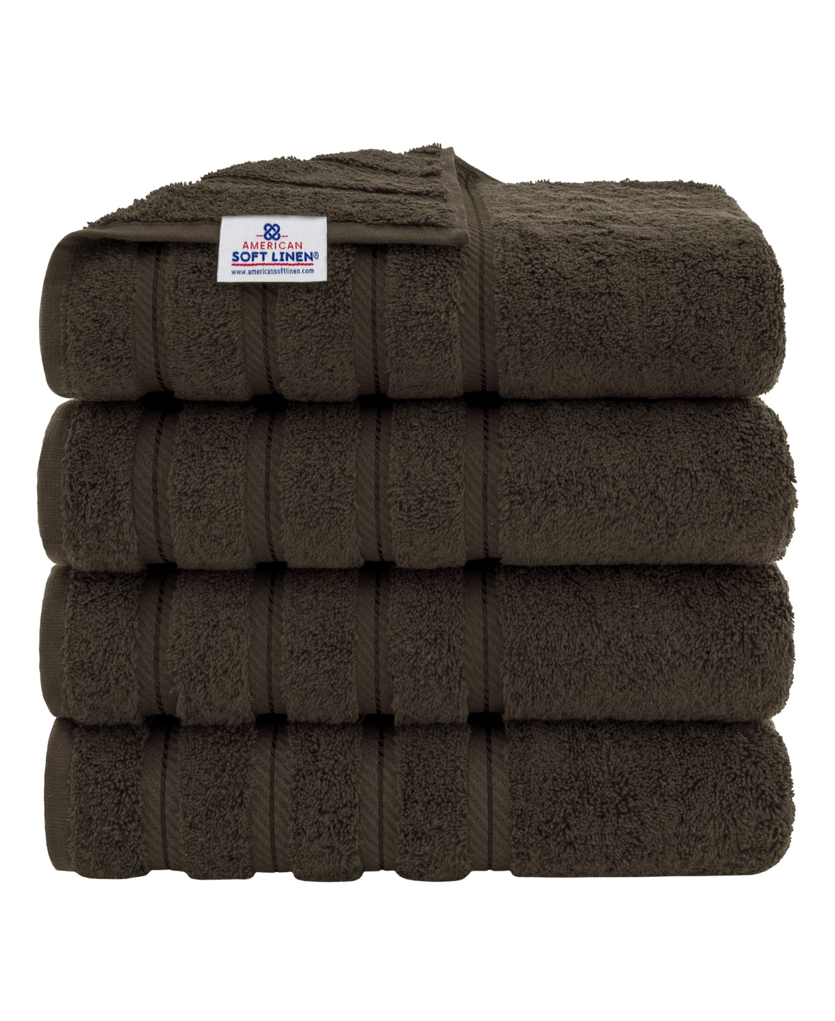 American Soft Linen Edison Luxury 100% Turkish Cotton 4-piece Bath Towel Set In Brown