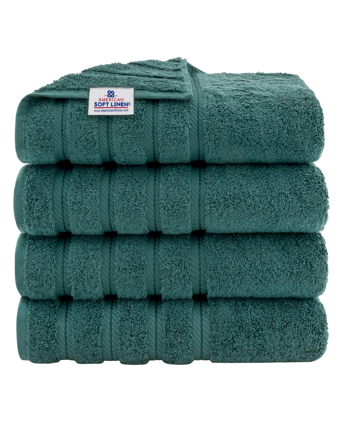 American Soft Linen Edison Luxury 100% Turkish Cotton 4-piece Bath Towel Set In Colonial Blue