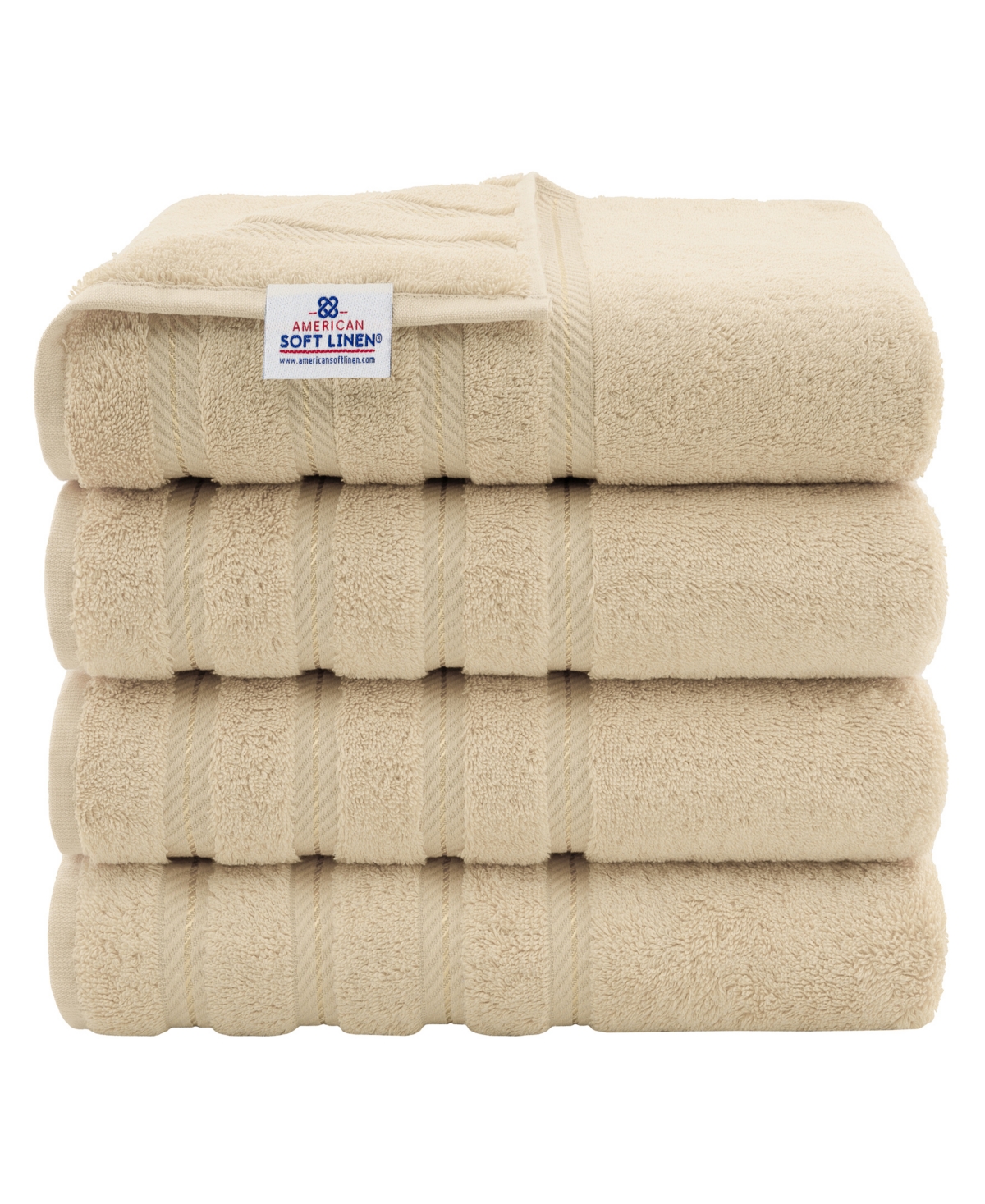 American Soft Linen Edison Luxury 100% Turkish Cotton 4-piece Bath Towel Set In Beige