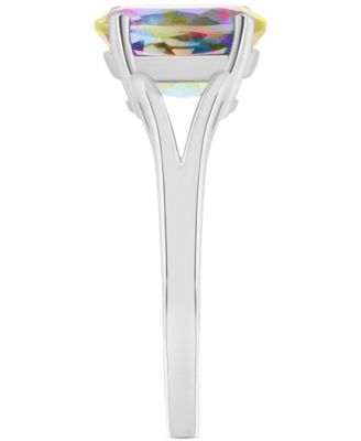 Mystic Topaz Oval Split Shank Solitaire Ring (3-5/8 ct. t.w.) in Sterling Silver (Also in Pink Topaz)