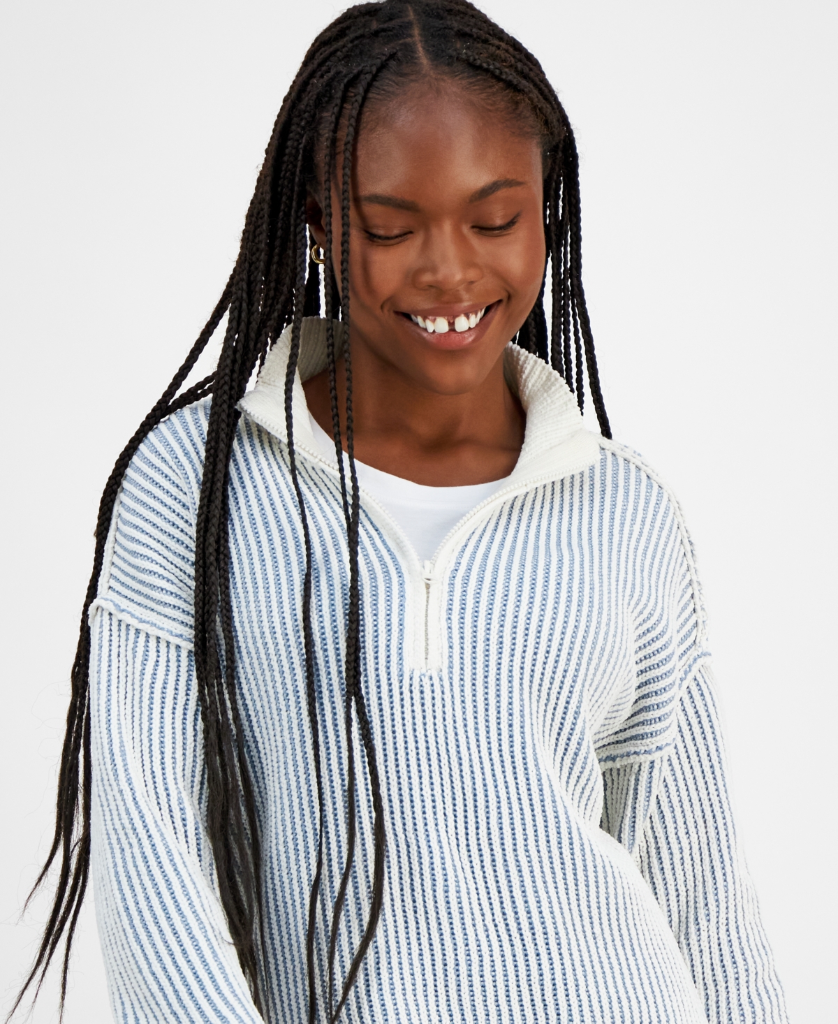 Ultra Flirt Juniors' Chenille Half-Zip Sweater
