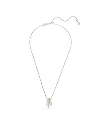 Hyperbola Pendant, Mixed Cuts, White, Mixed Metal Finish Necklace