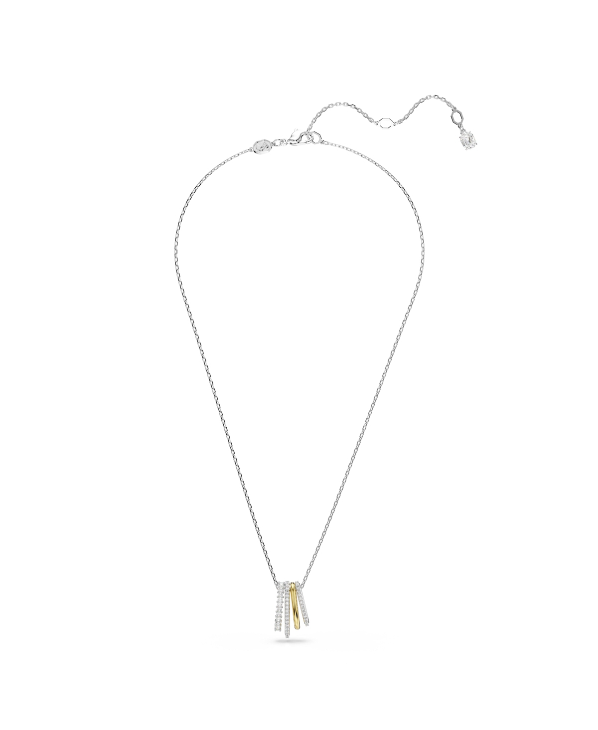Swarovski Womens White Hyperbola Yellow Gold-tone And Rhodium-plated Zirconia Pendant Necklace In Gold,silver