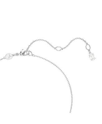 Matrix Pendant, Crystal Pearl, Round Cut, White, Rhodium Plated Necklace