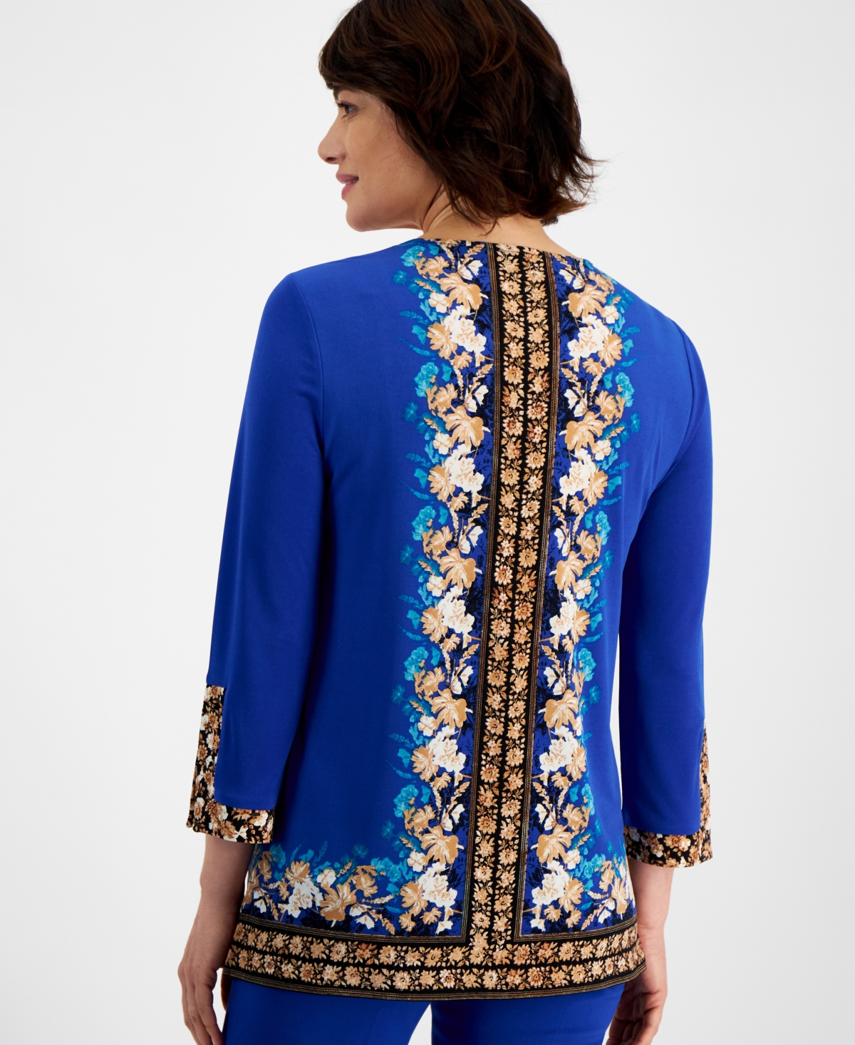 Jm Collection Women's Floral Print Tunic Top, Created for Macy's
