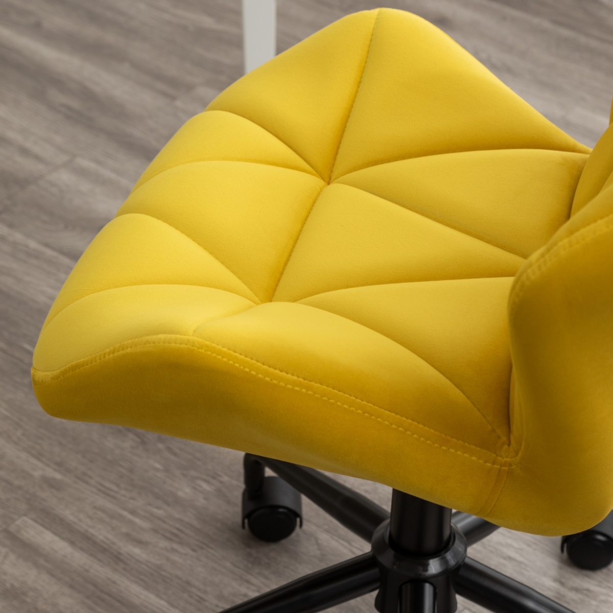 Simplie Fun Diamond Tufted Adjustable Swivel Office Chair, Yellow