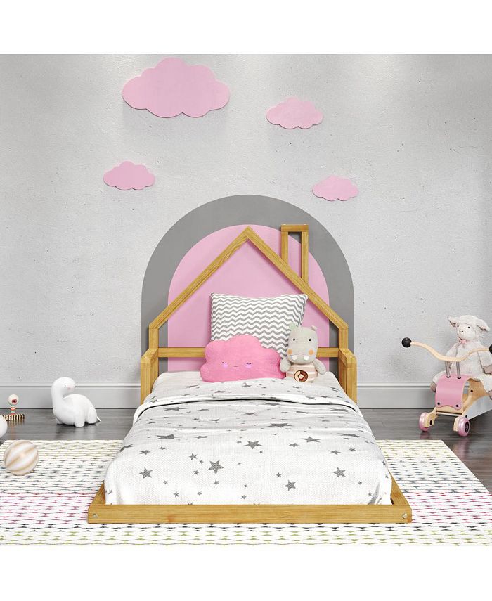 P'Kolino Casita House Twin Floor Bed - Tan/Beige - ONE SIZE