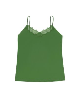 Women's Soft Seamless Camisole with Lace Trim