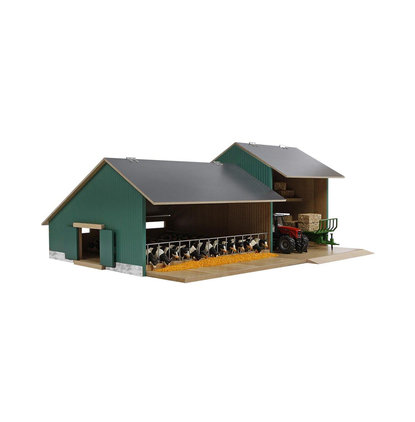 Детская игрушка Kids Globe 1/32 Scale Two-Bay Shed With Cow Barn 2-Piece Playset, Ages 3+ — фото 1