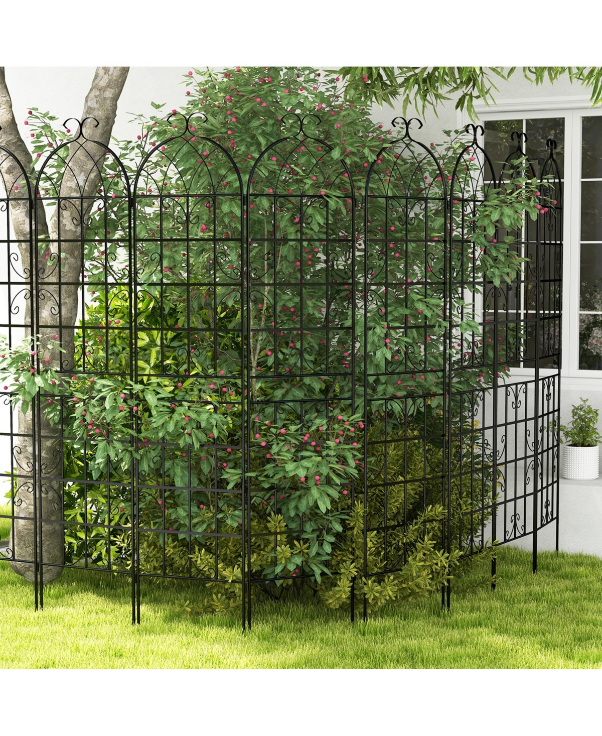 2 Pack 87" x 20" Metal Garden Trellis Decorative Outdoor for Climbing Plants