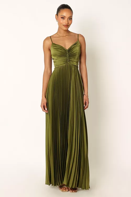 women's naira pleated maxi dress