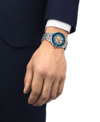 Men's Swiss Automatic Chemin Des Tourelles Skeleton Stainless Steel Bracelet Watch 39mm