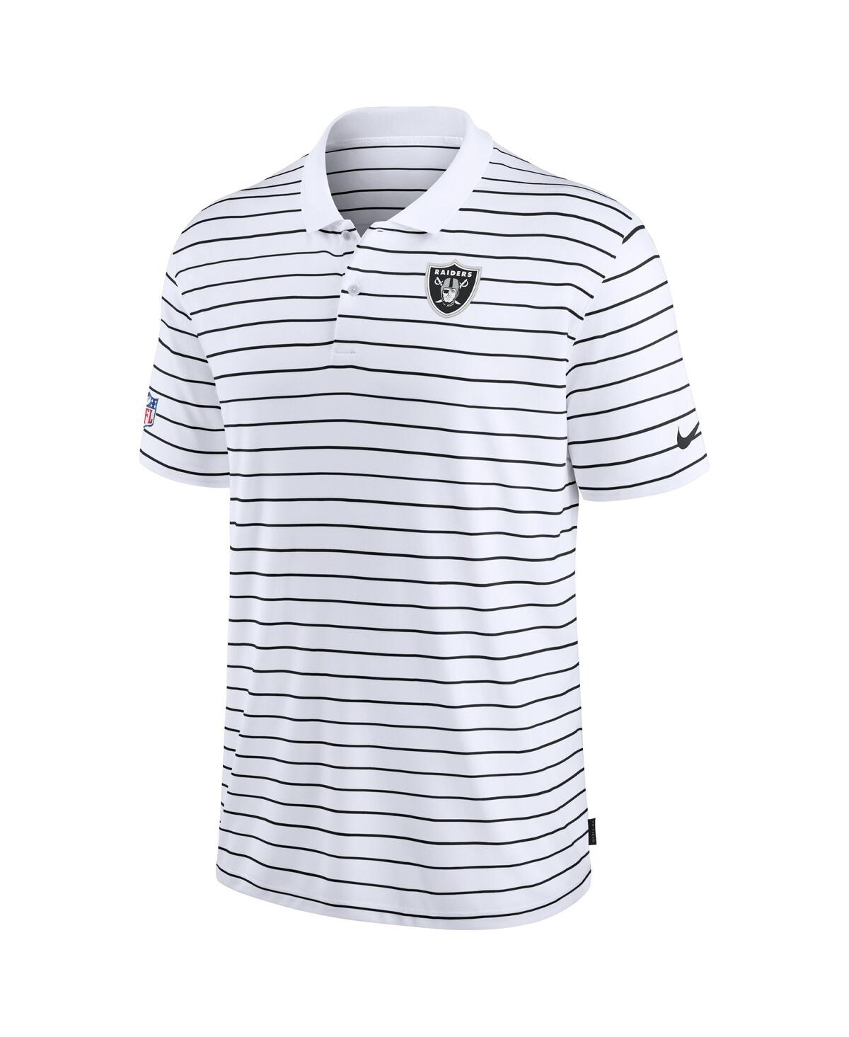 Nike Men's White Las Vegas Raiders Sideline Lock Up Victory Performance Polo In White,black