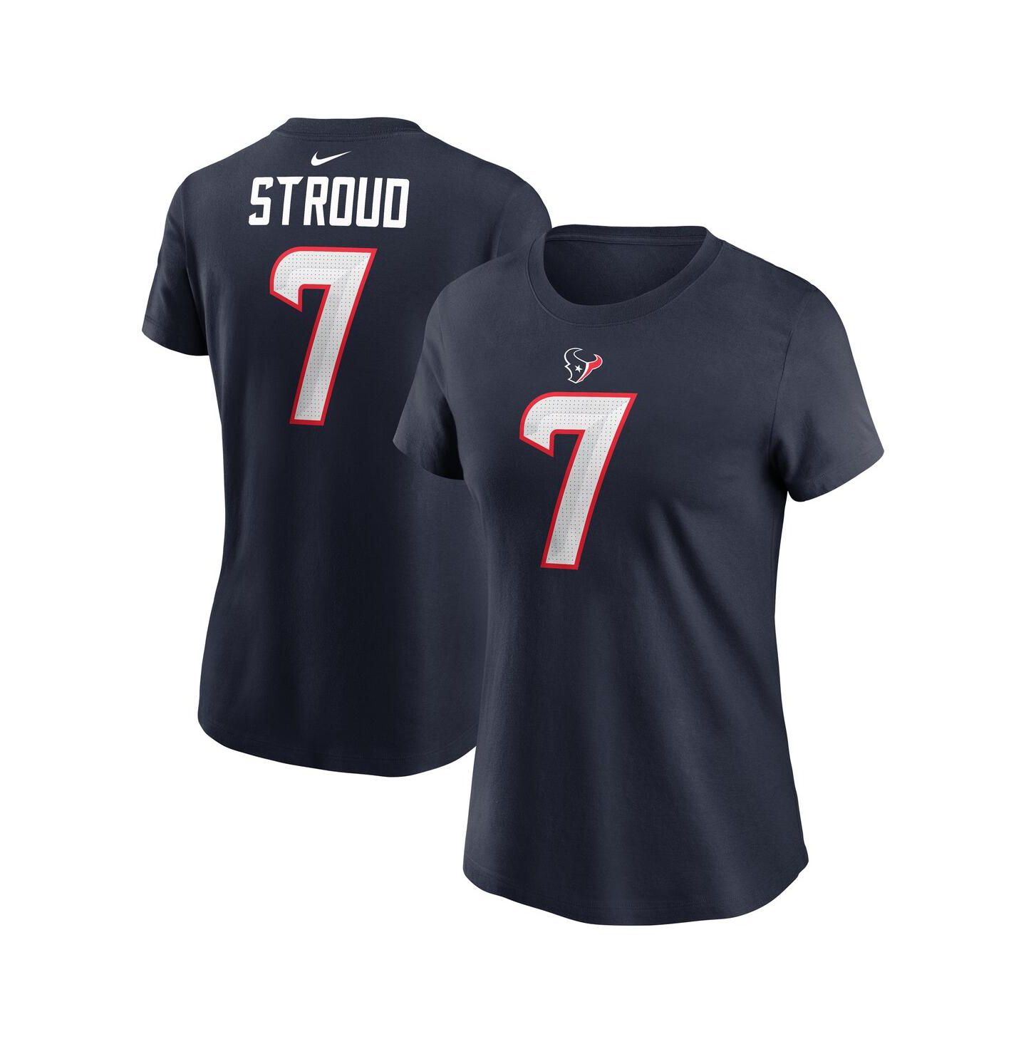 Женская футболка Nike C.J. Stroud Navy Houston Texans Player Name & Number — фото 1