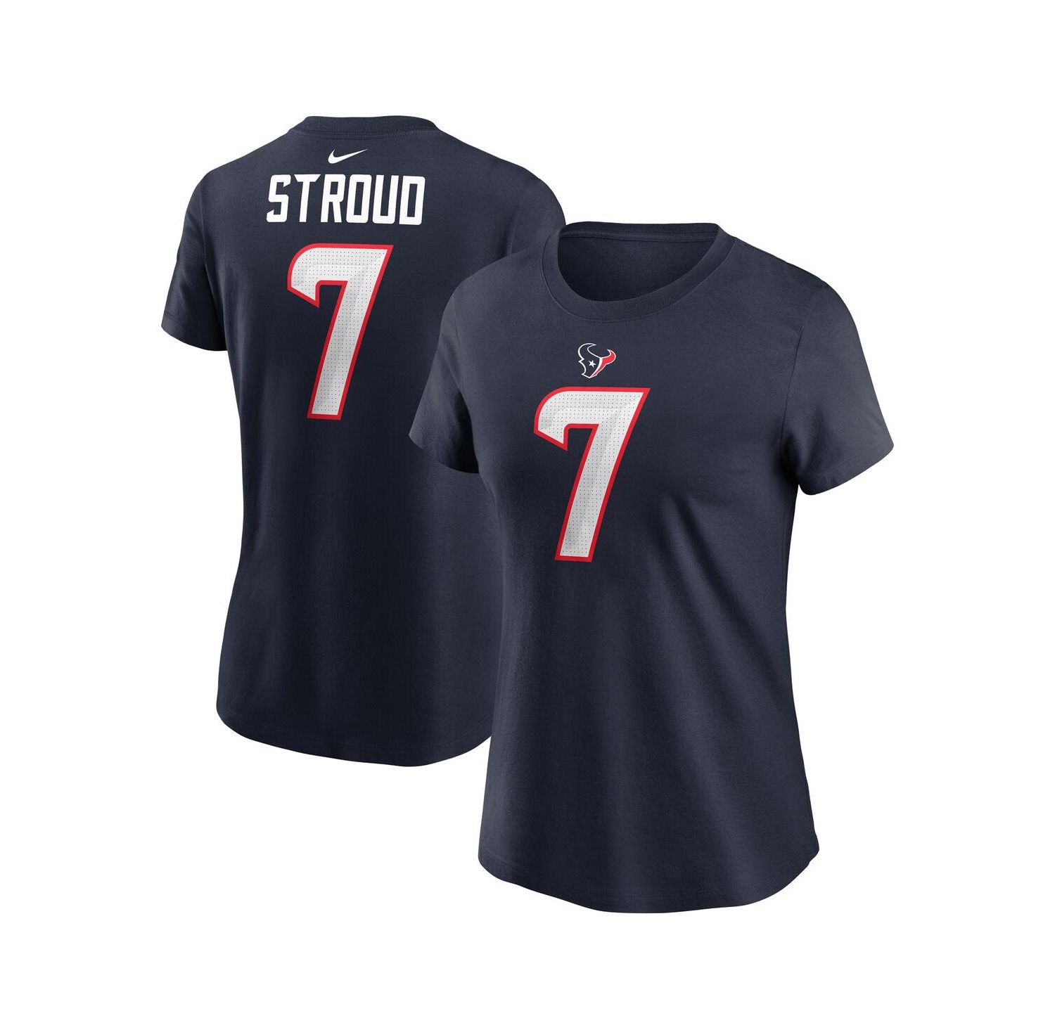 Women's C.J. Stroud Navy Houston Texans Player Name & Number T-Shirt