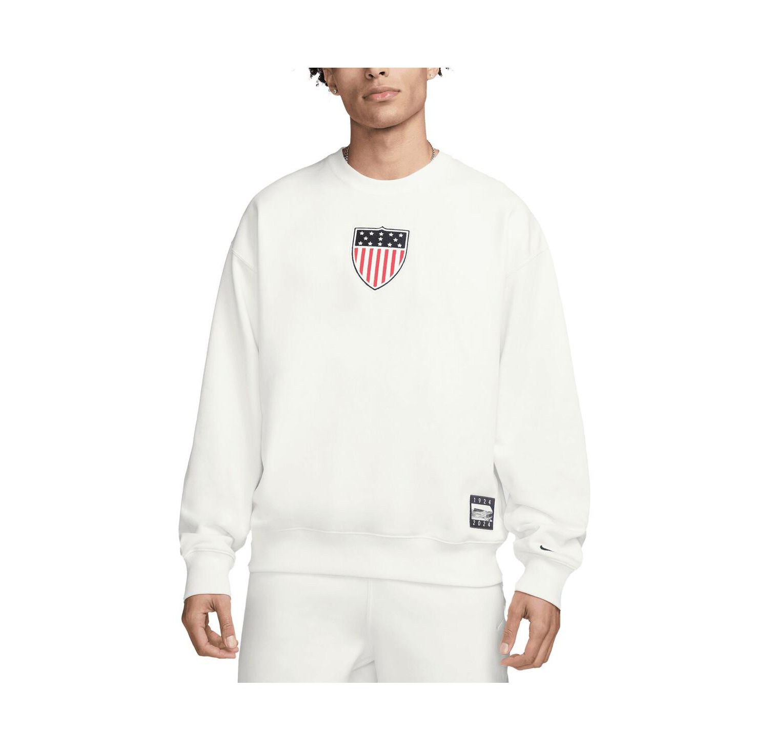 Men's White Team USA Solo Swoosh 1924 Pack Pullover Sweatshirt