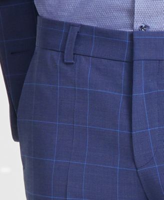 Men's Modern-Fit Windowpane Check Suit Pants